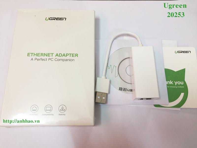 Cáp chuyển đổi USB 2.0 to Lan Ugreen 20253 chính hãng